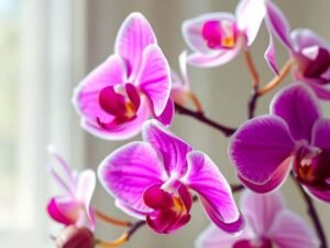 Orquídea Phalaenopsis proximo a luz.