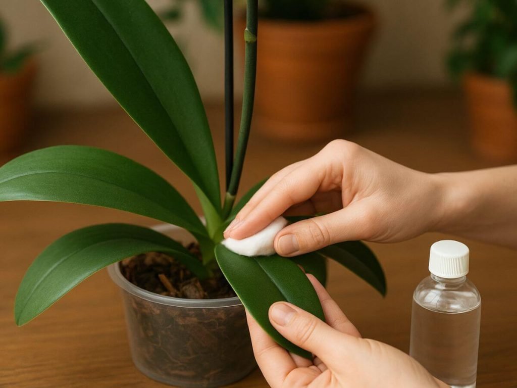 Cuidados preventivos para manter plantas livres de pragas comuns em orquídeas.
