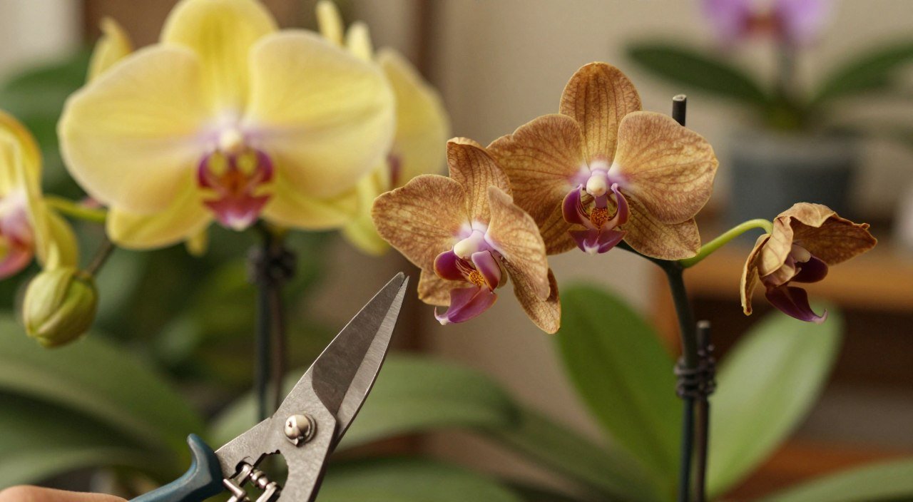 A Haste Seca da Orquídea Deve Ser Removida?