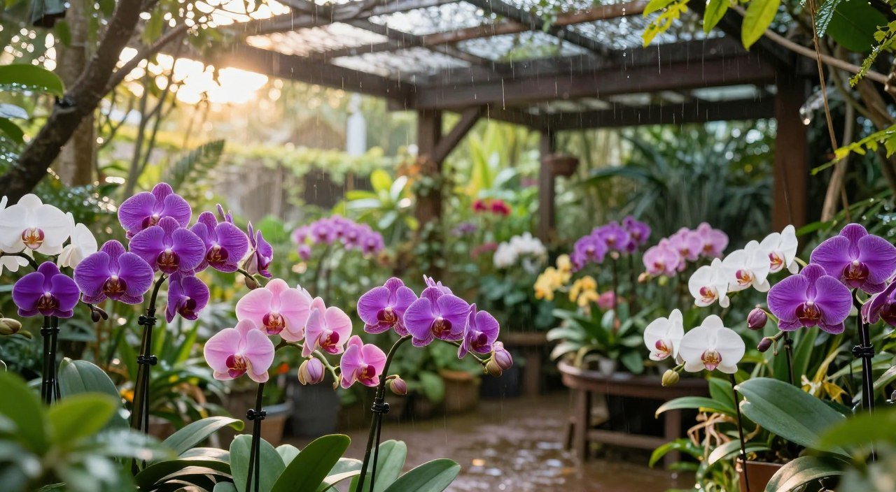 Como Proteger Orquídeas no Jardim Externo do Sol, Chuva e Vento