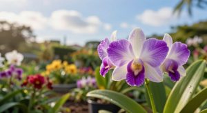 Orquídea Cattleya No Jardim Externo