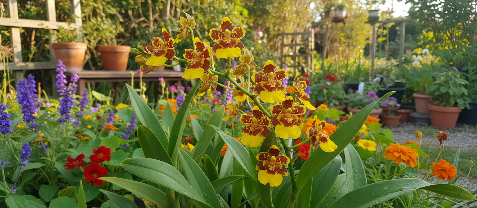 Orquídea Oncidium No Jardim Externo