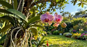 Orquídea Vanda No Jardim Externo