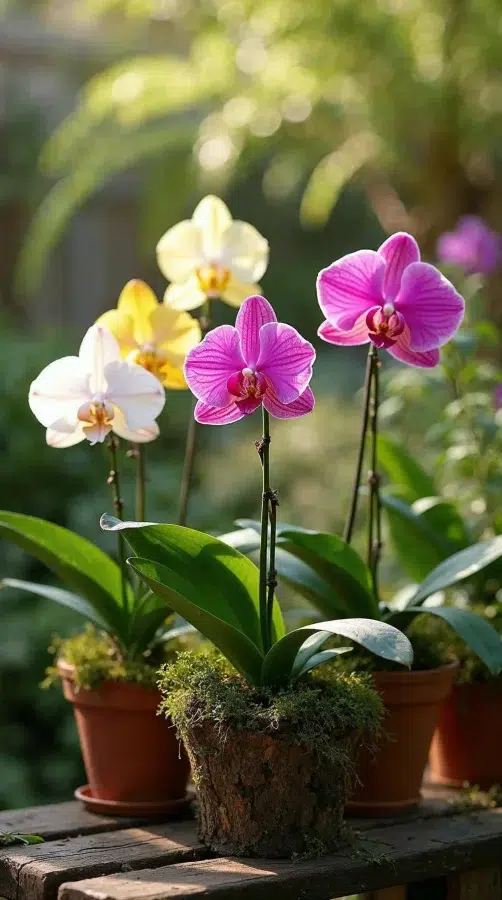 Orquídeas ao ar livre flores vibrantes no seu jardim